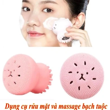 Dụng Cụ Rửa Mặt Con Bạch Tuộc Siêu Mềm 2 trong 1 - Thải Độ Bụi, Da Mịn, Giá 15.000 VND