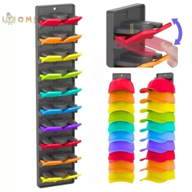 Dụng cụ sắp xếp mũ treo tường kẹp lò xo - Tiết kiệm, tủ quần áo & bóng chày 8