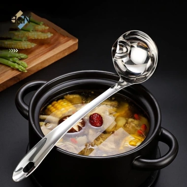 Dụng cụ tách dầu mỡ súp thép không gỉ B&N muỗng Skimmer cách nhiệt, chống bỏng, lọc sạch nhanh 3 Dụng cụ tách dầu mỡ súp thép không gỉ B&N muỗng Skimmer cách nhiệt, chống bỏng, lọc sạch nhanh 3