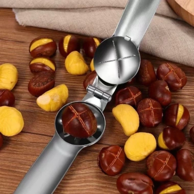 Dụng Cụ Tách Vỏ Hạt Dẻ, Óc Chó Đa Năng - Thép Không Gỉ, Nhanh Chóng, Dễ Dàng, Sạch Sẽ