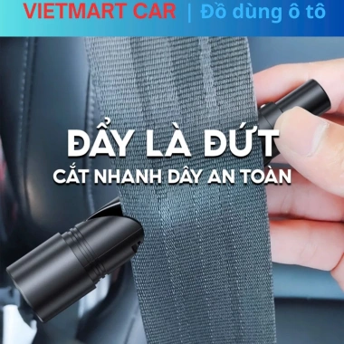 Dụng cụ thoát hiểm ô tô 4in1 VIETMART CAR – Bảng số, đèn pin, dao cắt, giá 320.000₫ 3