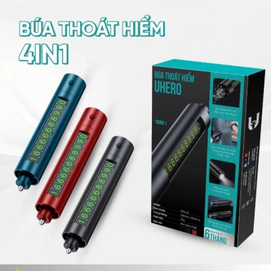 Dụng cụ thoát hiểm ô tô 4in1 VIETMART CAR – Bảng số, đèn pin, dao cắt, giá 320.000₫ 4