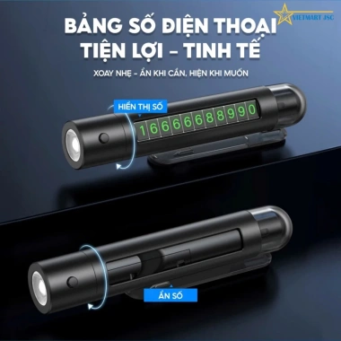 Dụng cụ thoát hiểm ô tô 4in1 VIETMART CAR – Bảng số, đèn pin, dao cắt, giá 320.000₫ 9