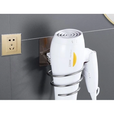 Dụng Cụ Treo Máy Sấy Tóc Inox Kiểu Cơn Lốc Xoắn - Kệ Treo Bền Bỉ, Giá 25.000