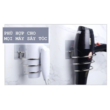 Dụng Cụ Treo Máy Sấy Tóc Inox Kiểu Cơn Lốc Xoắn - Kệ Treo Bền Bỉ, Giá 25.000