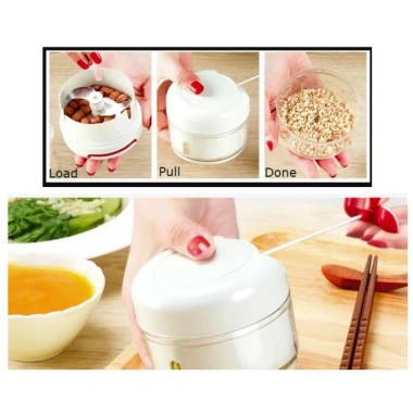 Dụng Cụ Xay Tỏi Ớt Bằng Tay Có Dây Kéo Tiện Dụng Chooper Trắng Giá 29.000