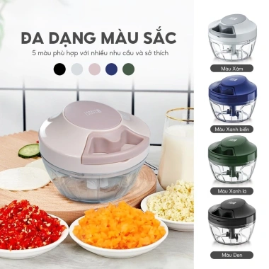 Dụng cụ xay tỏi ớt Lebenlang LBL3.939 450ml lưỡi bén, dây rút tiện lợi - chính hãng 2