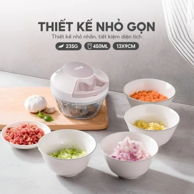 Dụng cụ xay tỏi ớt Lebenlang LBL3.939 450ml lưỡi bén, dây rút tiện lợi - chính hãng 6