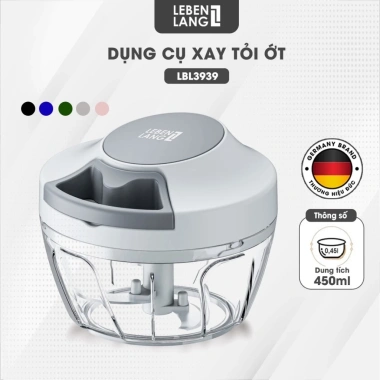 Dụng cụ xay tỏi ớt Lebenlang LBL3.939 450ml lưỡi bén, dây rút tiện lợi - chính hãng 9
