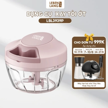 Dụng cụ xay tỏi ớt Lebenlang LBL3.939 450ml lưỡi bén, dây rút tiện lợi - chính hãng 10
