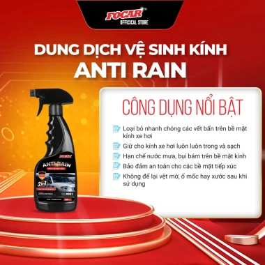 Dung dịch Focar Anti Rain 500ml - Chống bám nước, bụi, làm sạch kính xe, giá 159k 3 Dung dịch Focar Anti Rain 500ml - Chống bám nước, bụi, làm sạch kính xe, giá 159k 3