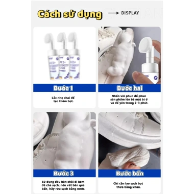 Dung dịch giặt khô bọt cho giày thể thao, giày trắng: làm sạch, trắng sáng 49.000₫ 6