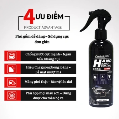 Dung Dịch Phủ Nano Xe Hơi Fantastic XML - Xịt Chống Nước, Giữ Màu Lâu, Không Ố Sơn, Dễ Dùng 2