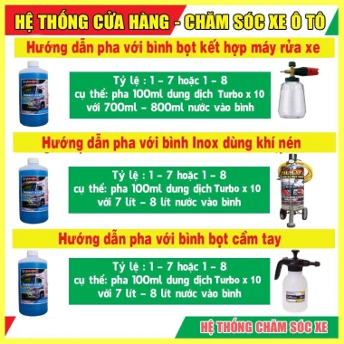 Dung Dịch Rửa Xe Không Chạm Ekokemika Turbo 10 1L Nước Rửa Xe Ô Tô Xe Máy 128k 3