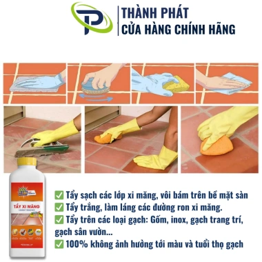 Dung dịch tẩy cặn xi măng mạnh 1L - Làm sạch nhanh, giảm giá 67.500 VND