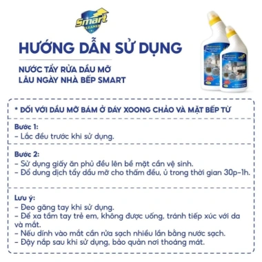 Dung dịch tẩy dầu mỡ SMART CLEANER 500ml - Giá 139.000, tẩy sạch xoong nồi bếp 4