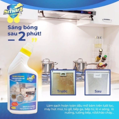 Dung dịch tẩy dầu mỡ SMART CLEANER 500ml - Giá 139.000, tẩy sạch xoong nồi bếp 7