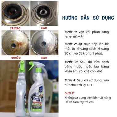 Dung Dịch Tẩy Rửa Đa Năng Denkmit 750ml - Sạch Dầu Mỡ Lâu Ngày, Giá 148.730 VND 3 Dung Dịch Tẩy Rửa Đa Năng Denkmit 750ml - Sạch Dầu Mỡ Lâu Ngày, Giá 148.730 VND 3