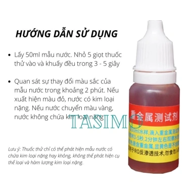 Dung Dịch Thử Kim Loại Nặng Nước Tinh Khiết - Thao Tác Đơn Giản, Nhanh, Giá 45.000 VND 5 Dung Dịch Thử Kim Loại Nặng Nước Tinh Khiết - Thao Tác Đơn Giản, Nhanh, Giá 45.000 VND 5