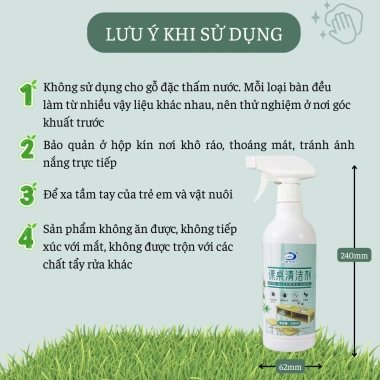 Dung Dịch Vệ Sinh Bàn Ghế Xịt Bọt 500ml - Loại Bỏ Vết Bẩn, Giá Ưu Đãi 57.999 VND