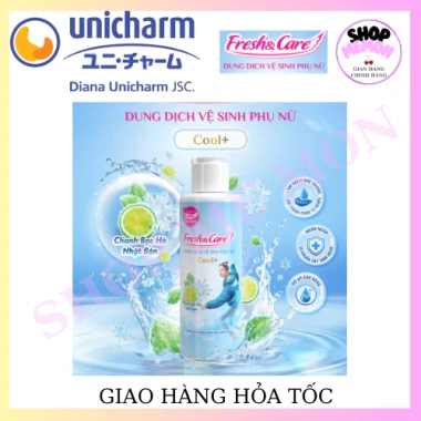 Dung dịch vệ sinh Fresh & Care 250ml xanh dương, giảm còn 75k, khử bẩn, an toàn da