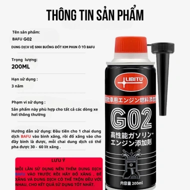 Dung dịch vệ sinh kim phun LIBITU G02 200ml – Tẩy rửa, sạch ống xả, 48.000₫