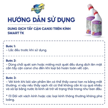 Dung Dịch Vệ Sinh Kính Nhà Tắm Smart TK 500ml - Tẩy Cặn, Tẩy Canxi, Không Trầy Xước, Giá 169k 3
