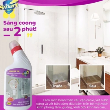 Dung Dịch Vệ Sinh Kính Nhà Tắm Smart TK 500ml - Tẩy Cặn, Tẩy Canxi, Không Trầy Xước, Giá 169k 6