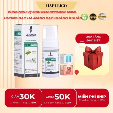 Dung dịch vệ sinh nam Detomen Nano Bạc kháng khuẩn hương bạc hà 24h 100ml Giá 57.038đ 6