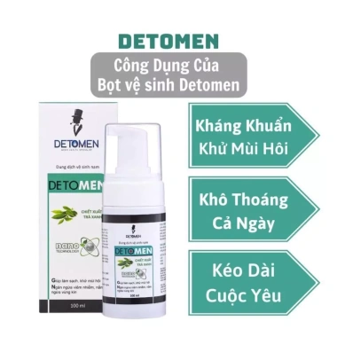 Dung dịch vệ sinh nam Detomen Nano Bạc kháng khuẩn hương bạc hà 24h 100ml Giá 57.038đ 8