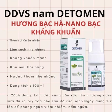 Dung dịch vệ sinh nam Detomen Nano Bạc kháng khuẩn hương bạc hà 24h 100ml Giá 57.038đ 9