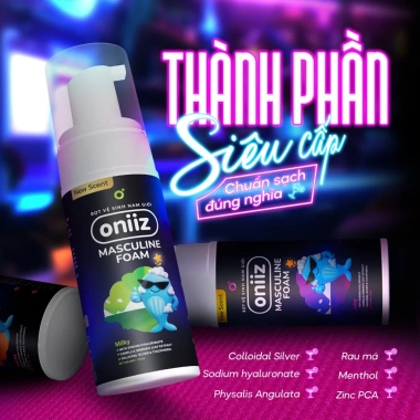 Dung dịch vệ sinh nam Masculine Foam Oniiz Plus 145ml - Bọt sạch sâu, dưỡng ẩm, hương Cocktail, giá 149.000 VND