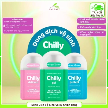 Dung dịch vệ sinh phụ nữ Chilly 200ml chiết xuất bạc hà - Làm sạch, dưỡng ẩm, chỉ 200.000₫