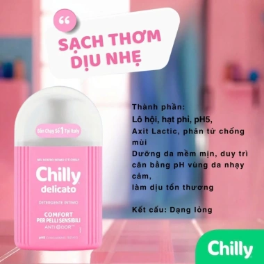 Dung dịch vệ sinh phụ nữ Chilly 200ml chiết xuất bạc hà - Làm sạch, dưỡng ẩm, chỉ 200.000₫