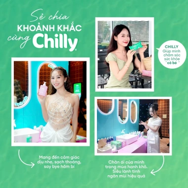 Dung dịch vệ sinh phụ nữ Chilly 200ml chiết xuất bạc hà - Làm sạch, dưỡng ẩm, chỉ 200.000₫