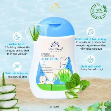 Dung Dịch Vệ Sinh Phụ Nữ Lô Hội 180ml - Làm sạch, khử mùi, giảm ngứa, ngừa bệnh phụ khoa, hương thơm nhẹ, giá ưu đãi 87.000 VND 3