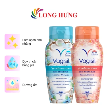 Dung dịch vệ sinh phụ nữ Vagisil Sensitive Daily Intimate Wash 240ml Dịu nhẹ, bảo vệ pH, giảm ngứa, giá 249.000 VND