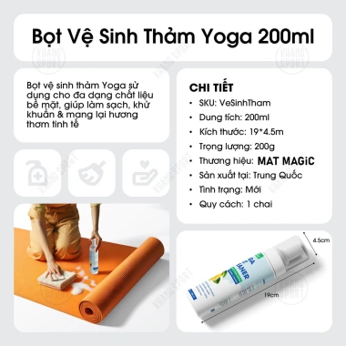 Dung Dịch Vệ Sinh Thảm Yoga 200ml Bọt Mat Magic - Sạch Nhanh Khử Mùi, 43.000 VND 3