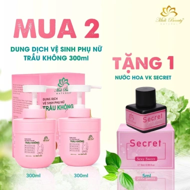 Dung Dịch Vệ Sinh Trầu Không 300ml Beauty Nat - Mua 2 tặng 1 Nước Hoa Vùng Kín 5ml