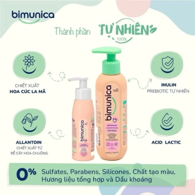 Dung dịch vệ sinh vùng kín BIMUNICA 250ml - Dịu nhẹ cho bé gái 0 tháng, chính hãng, giảm còn 299k 2 Dung dịch vệ sinh vùng kín BIMUNICA 250ml - Dịu nhẹ cho bé gái 0 tháng, chính hãng, giảm còn 299k 2