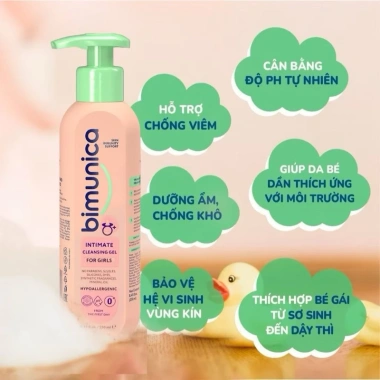 Dung dịch vệ sinh vùng kín BIMUNICA 250ml - Dịu nhẹ cho bé gái 0 tháng, chính hãng, giảm còn 299k 5 Dung dịch vệ sinh vùng kín BIMUNICA 250ml - Dịu nhẹ cho bé gái 0 tháng, chính hãng, giảm còn 299k 5