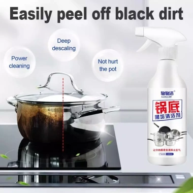 Dung Dịch Xịt Tẩy Cặn Đen Đáy Nồi 500ml - Tẩy xoong, vết ố, đánh bóng inox, sạch 5