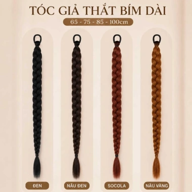 Đuôi tóc giả thắt bím dài 40-100cm Koty Y2K T436 - Tóc tết giả mềm, giảm giá 75.000đ