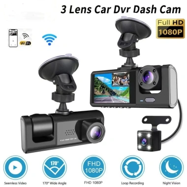 DVR ô tô FILEWOTO - Đầu ghi HD âm thanh, điều khiển app, tầm nhìn ban đêm IR, 3 kênh 360 xem video, chỉ 459.580 VND