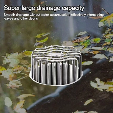 DWELLCO Tấm thoát nước sàn và ban công tròn chống tắc, thép không gỉ, nắp ống mưa - Giá 75.200 VND