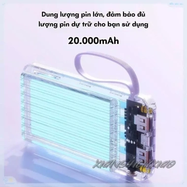 DX357 Pin Dự Phòng Di Động 50.000mAh Sạc Kho Báu LED 4 Dây Tháo Rời 45.100 VND 5