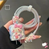 E-woitd 3D Cáp Sạc Bảo Vệ Vỏ Cô Gái - Cáp Dữ Liệu Cuộn Dây 20W Cho iPhone 18, Tổ Chức Bộ Dụng Cụ Hoạt Hình, Độ Bền Cao 30