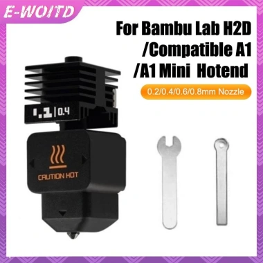 E-WOITD Hotend Kit Bambu Lab H2D Thép Cứng Lưu Lượng Cao 0.2-0.8mm Thay Thế A1/A1 - Giá 200k 3