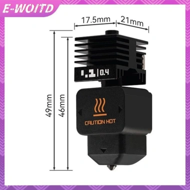 E-WOITD Hotend Kit Bambu Lab H2D Thép Cứng Lưu Lượng Cao 0.2-0.8mm Thay Thế A1/A1 - Giá 200k 4