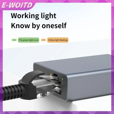 E-woitd Type‑C sang RJ45 1.000Mbps USB‑Ethernet sạc PD cho điện thoại, máy tính